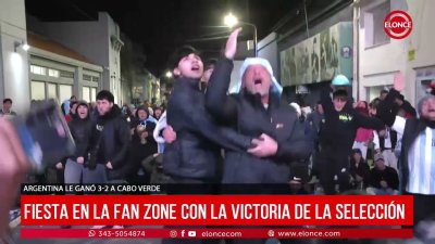 Argentina le gan&oacute; a Cabo Verde y la Fan Zone de Paran&aacute; fue una fiesta